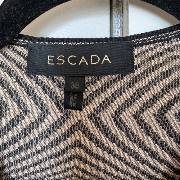 Escada Black and Cream Geometric Women's Sweater Cardigan sz 38 EU - Picture 6 of 7